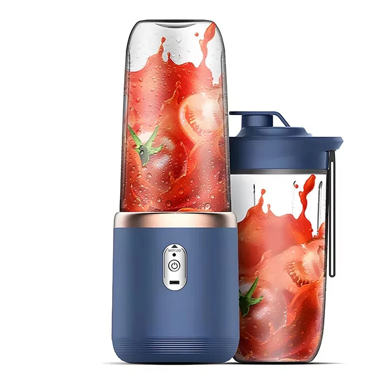 Eway rechargeable juice blender showing compact design and stainless steel blending jar, perfect for on-the-go smoothies.