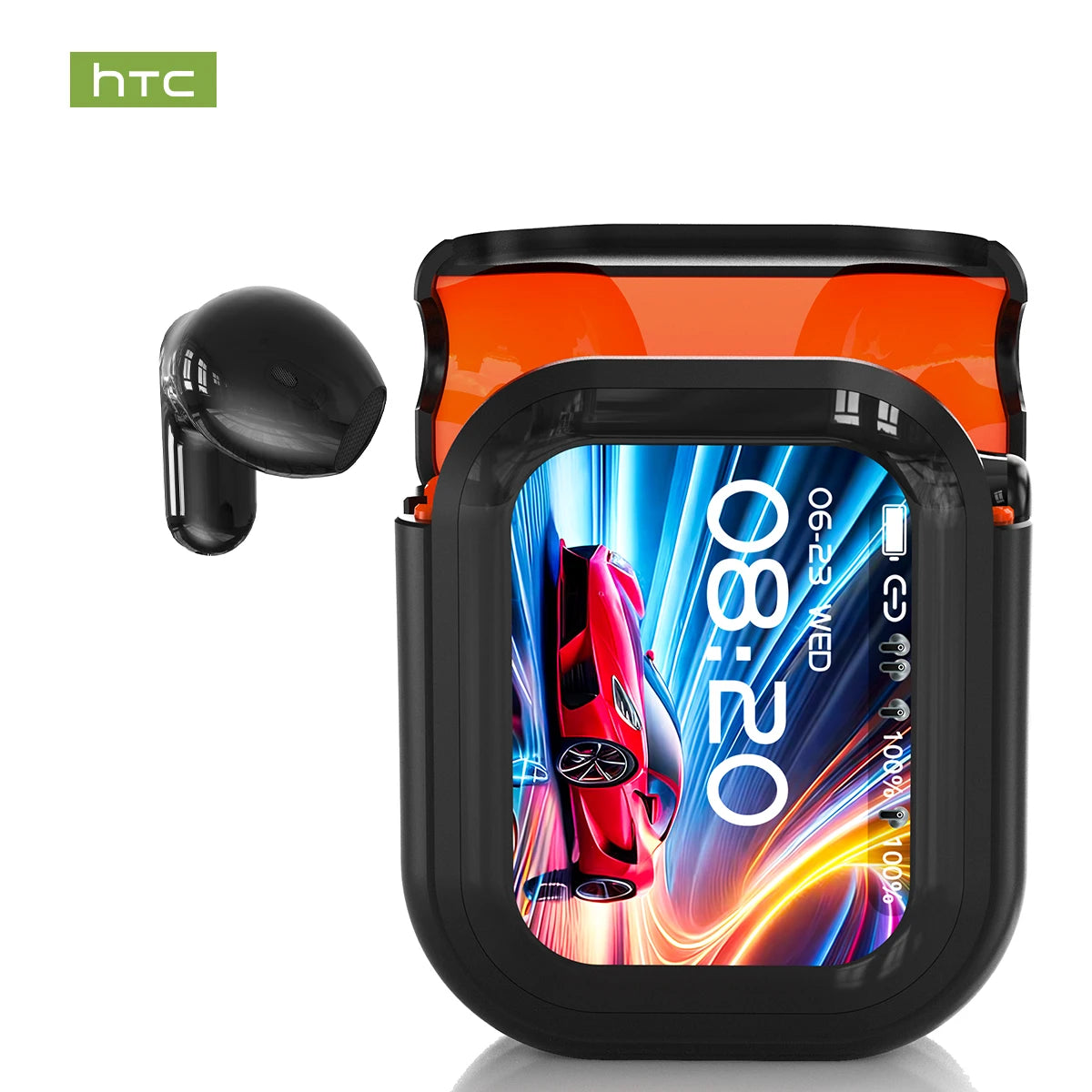 Wireless HTC earphones by Eway with sleek design and in-ear fit, shown in the product image.