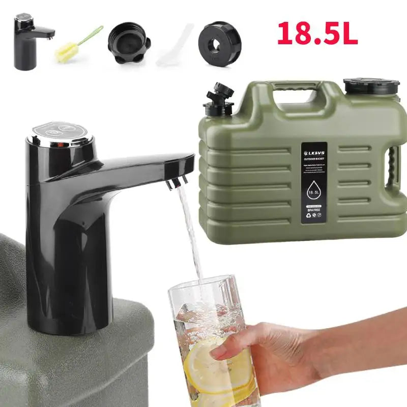 Portable Eway camping water tank, 20-liter capacity, made of durable material, with a spout for easy water dispensing.