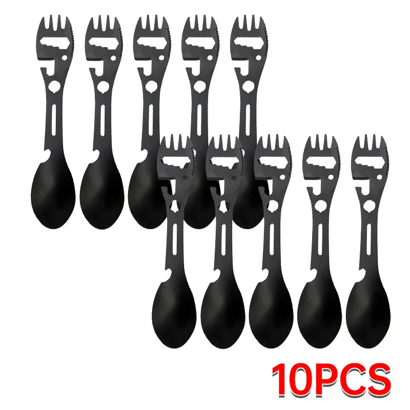 Eway stainless steel multi-purpose dining tool set with various utensils for versatile kitchen use.
