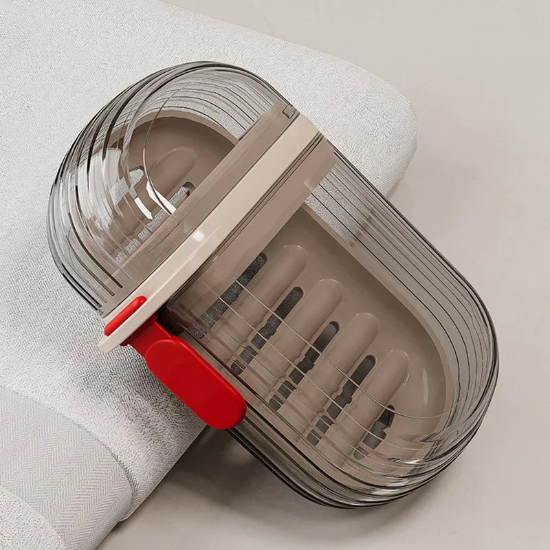 Eway travel soap container with secure lid and drainage for easy soap access and storage during trips.