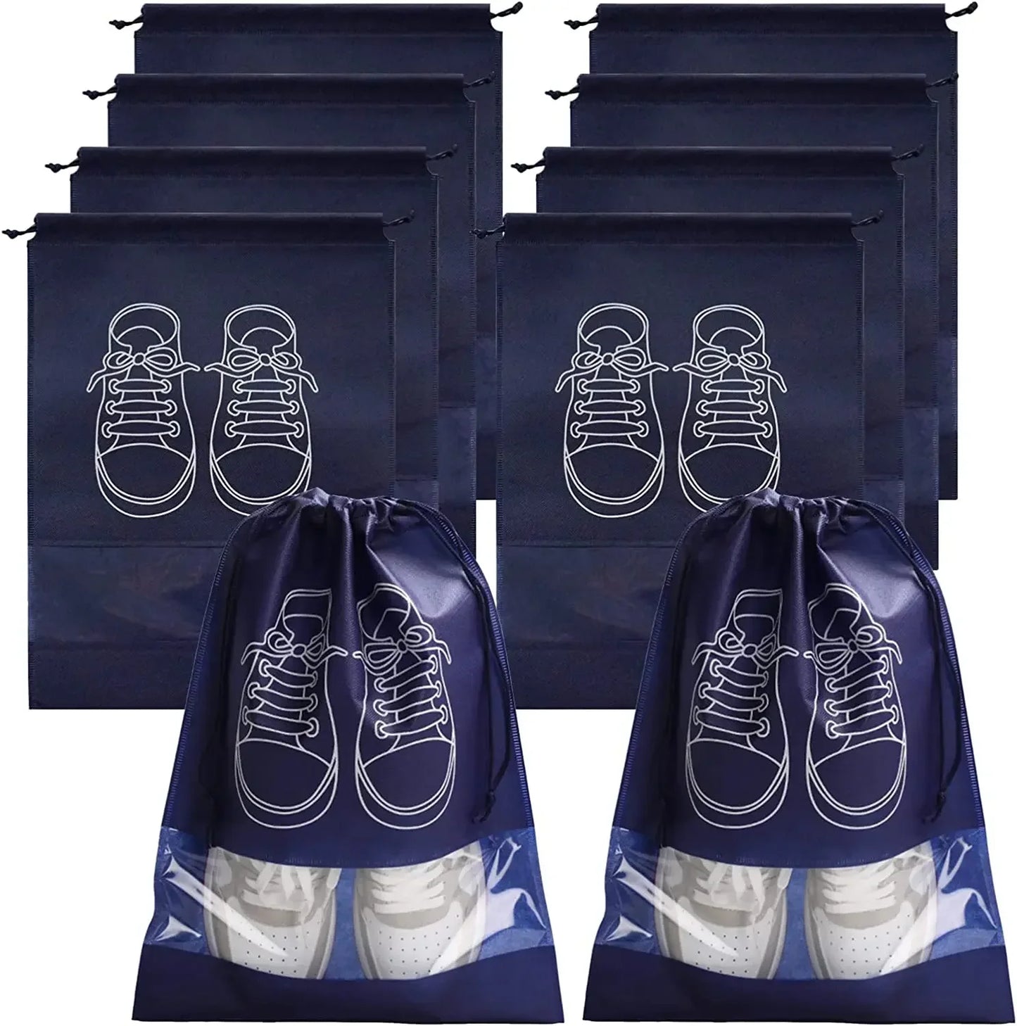Eway travel shoe storage bags in durable fabric with zipper closures, ideal for organizing shoes during travel.