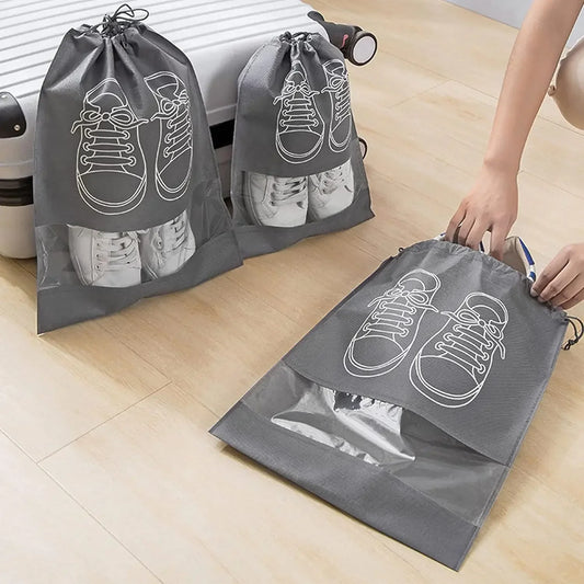 Eway travel shoe storage bags in black, lightweight and durable, designed to organize and protect shoes during travel.