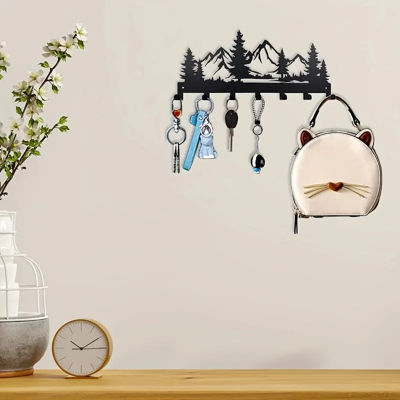 Wall key holder with an elegant forest design by Eway, featuring a natural, stylish depiction of trees and foliage.
