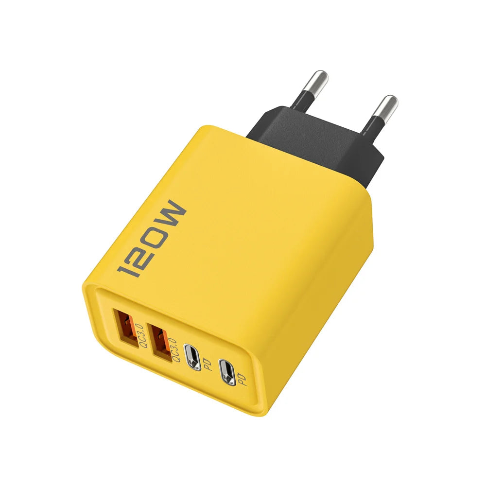 Eway 4-port USB multi-charger with 120W power, showing four USB ports and sleek design for fast device charging.
