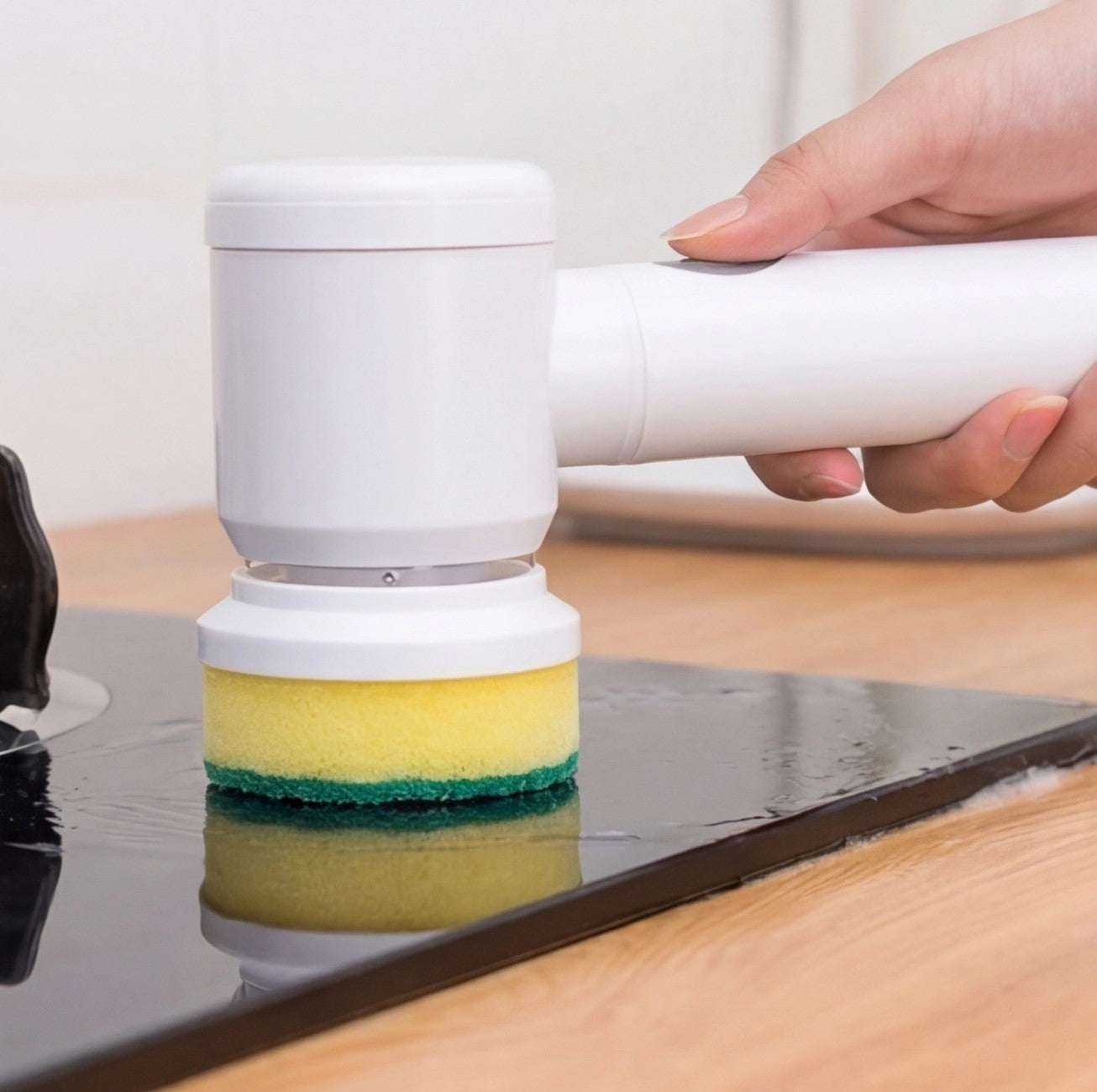 Eway electric multi-purpose cleaning brush with various attachments for deep cleaning and versatile household use.