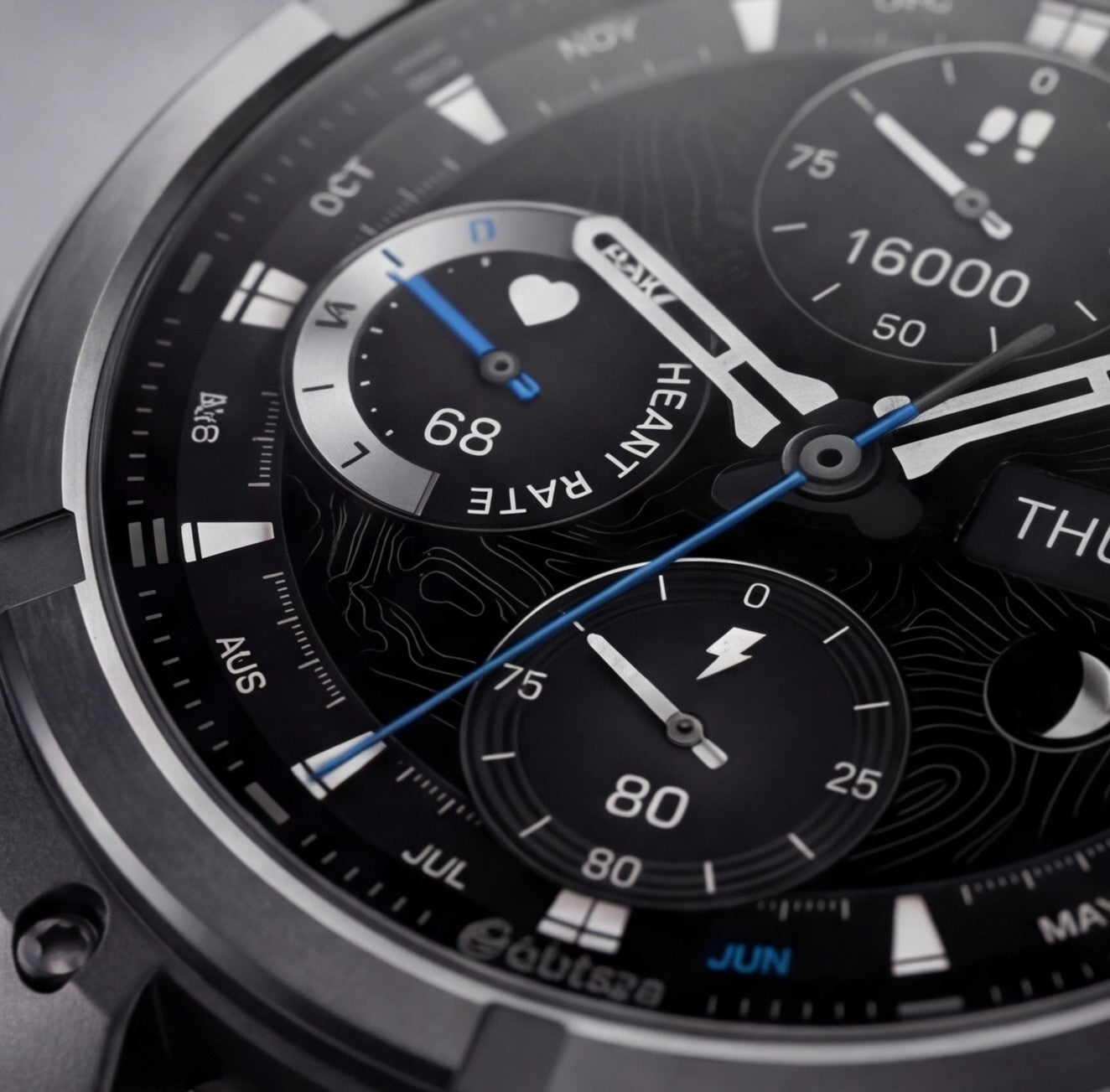 Eway Zeblaze VIBE 8 smart watch with round display, fitness tracking, and sleek black band.