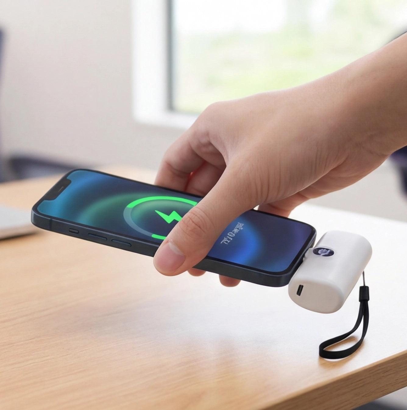 Eway portable power bank with digital display showing 18W charging capacity and multiple USB ports for fast device charging.