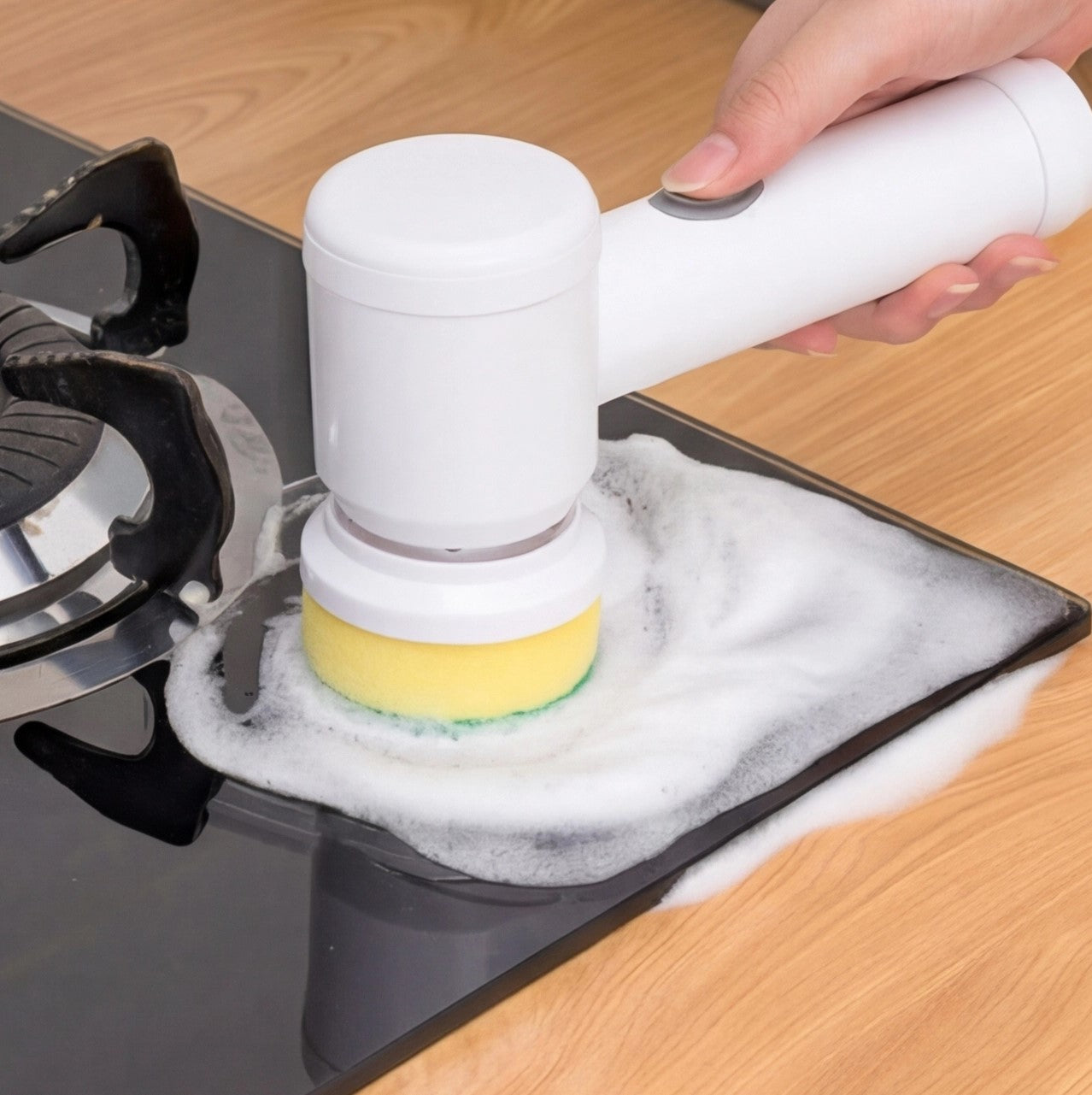 Eway electric multi-purpose cleaning brush with various attachments for effective cleaning of surfaces and household items