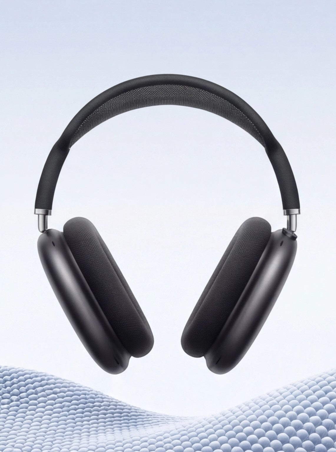 Wireless HOCO earphones by Eway with sleek black design and in-ear earbuds, shown resting on a white surface.