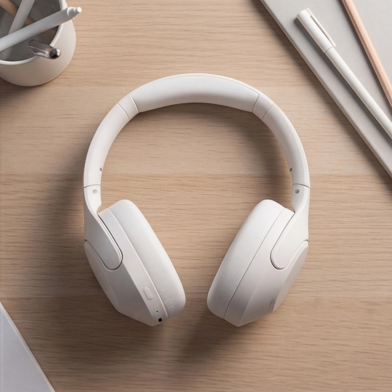 Eway QCY earphones with sleek design and in-ear fit, featuring black and silver accents for a stylish look.